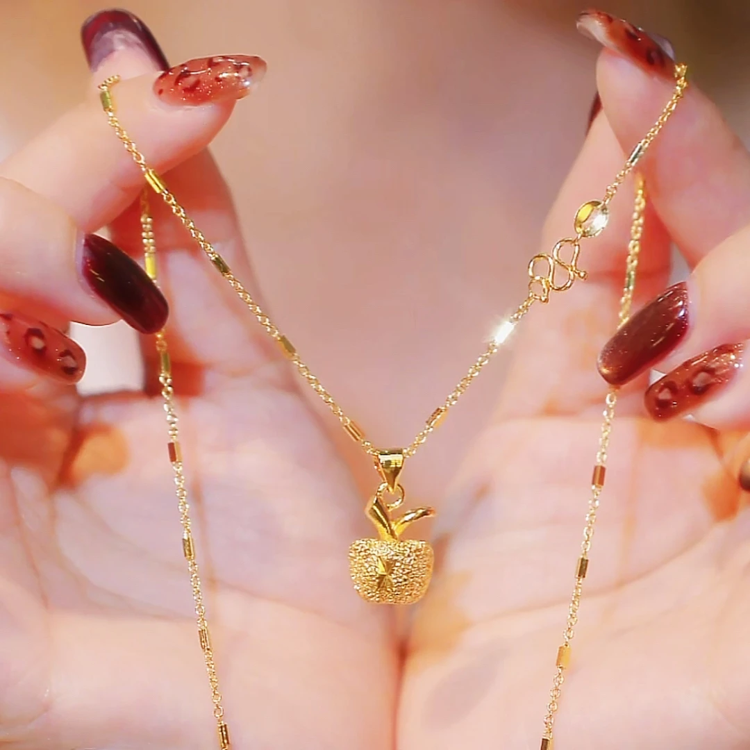 钛钢项链 【新款】平安果新光链时尚项链高级女款