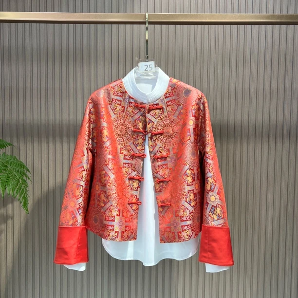 八达亨通 宋锦新中式新年服新年战袍短款洋气短外套