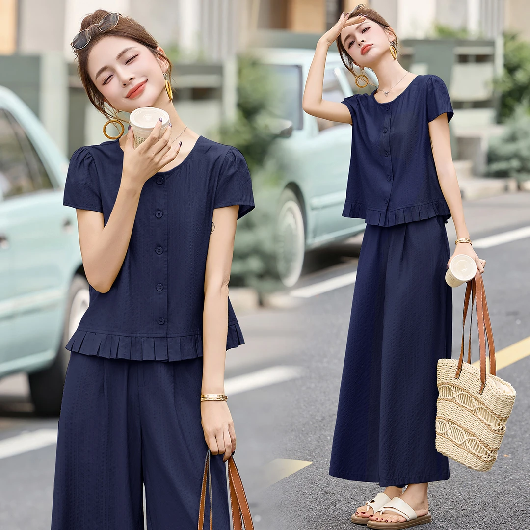 套装时尚宽松短袖2025新款显瘦气质洋气休闲夏季减龄女神范两件套