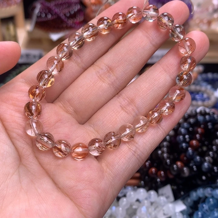 未镶嵌手串水晶7.4黑金超