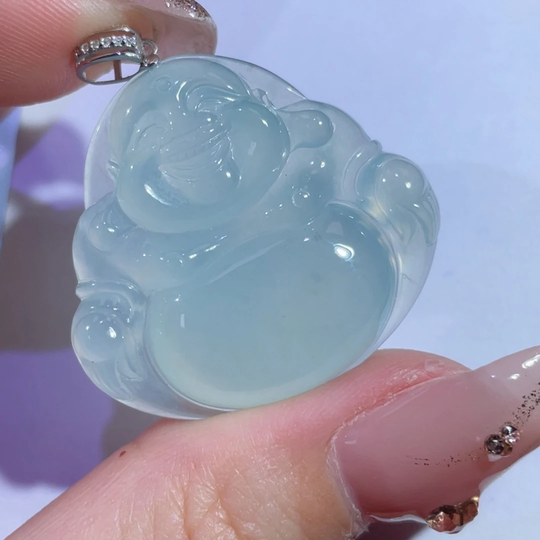 翡翠颈饰18K金镶嵌佛公