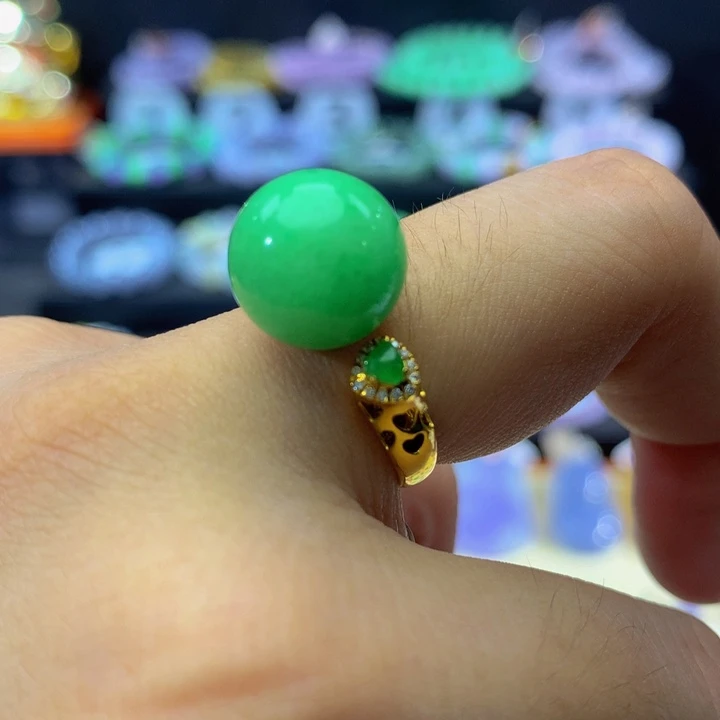 翡翠18K金镶嵌手链翡翠