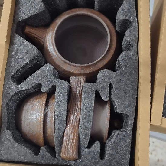 瓷片一壶2杯仿柴烧