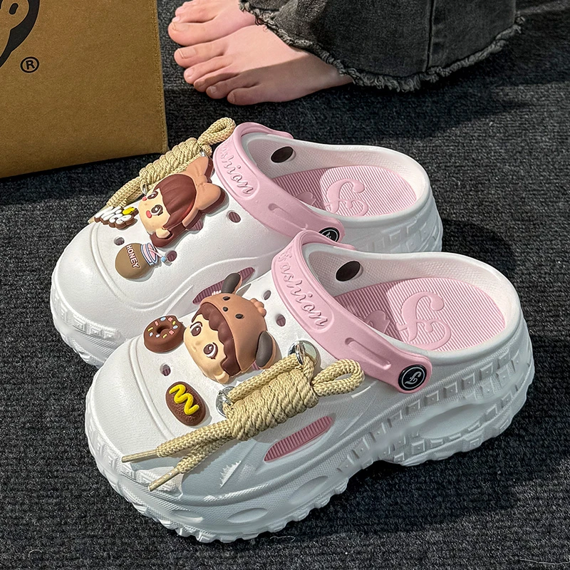 洞洞鞋子女款爆款2025新款夏小女孩厚底拖鞋女鞋外穿出游百搭鞋子