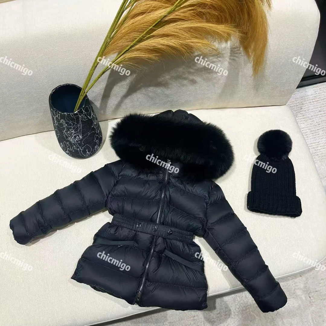 【Chicmigo高定童装】冬季新款高定轻奢收腰在逃公主90白鹅绒羽绒服