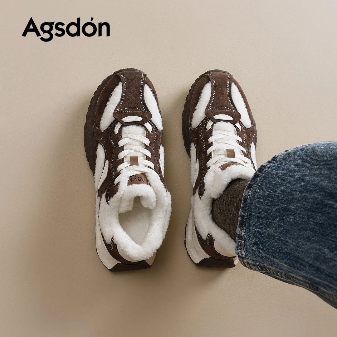 y154355加绒德训鞋女2025新款冬季加绒女鞋小个子休闲阿甘运动鞋