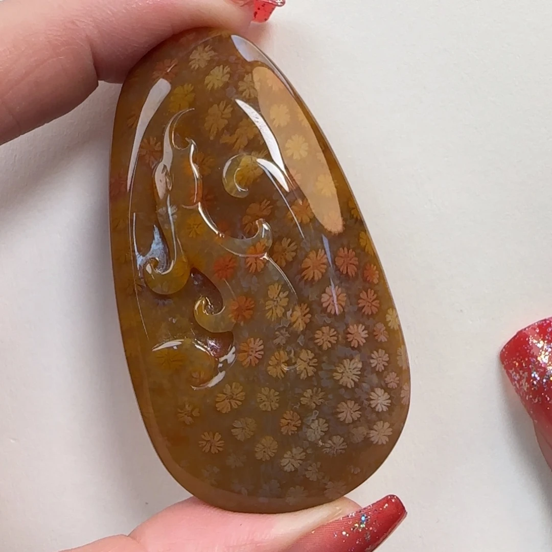 硅化珊瑚（珊瑚玉）未镶嵌颈饰