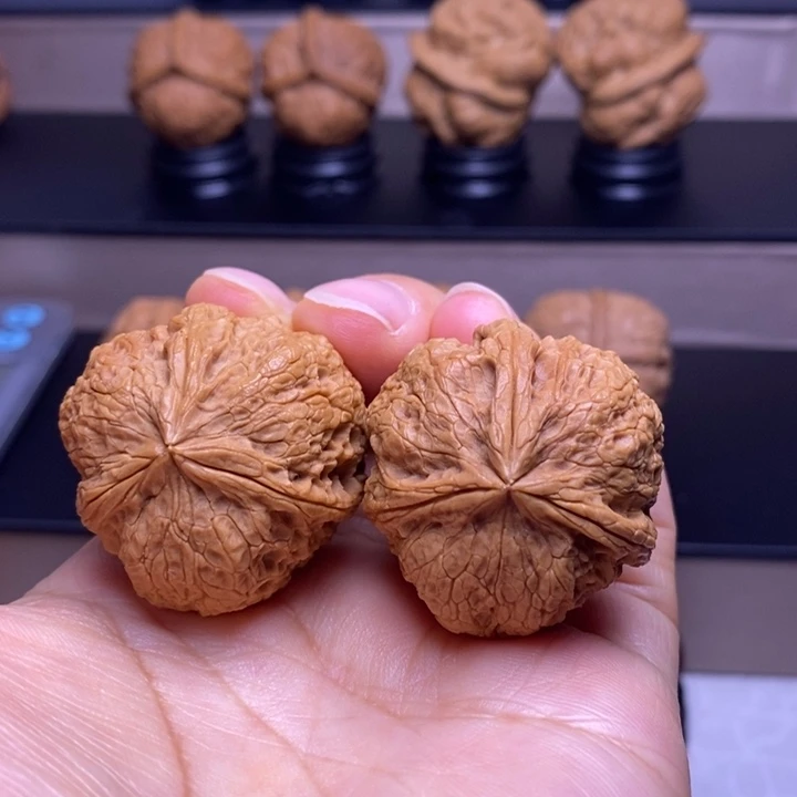 把件文玩核桃高山流水三楞55