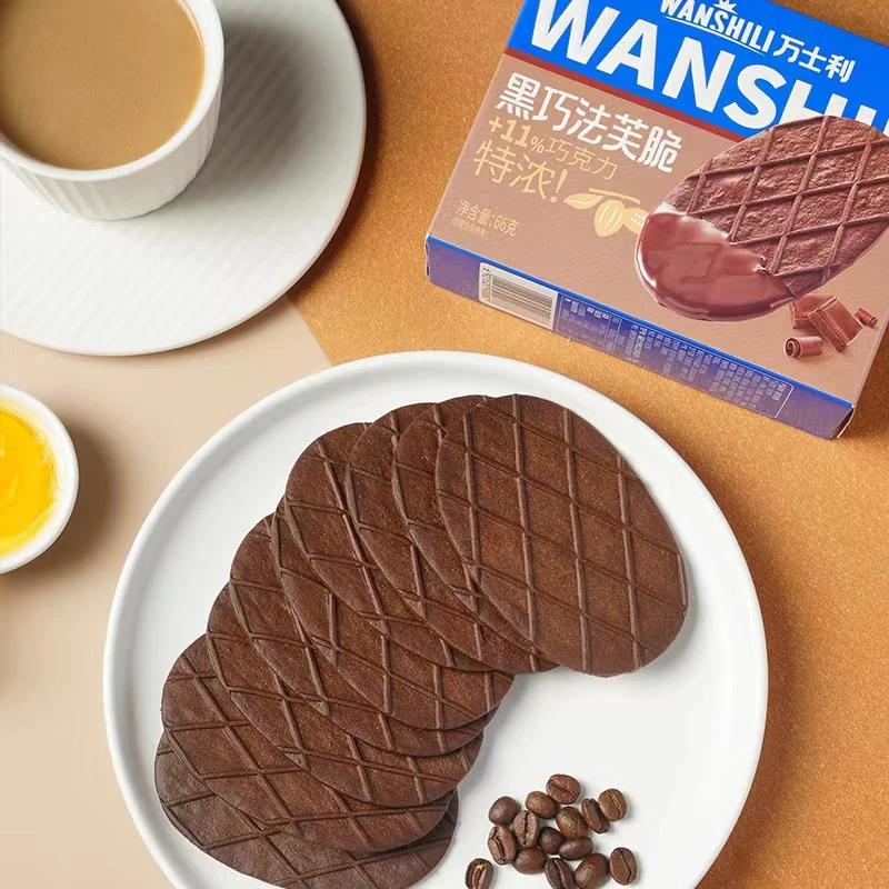 万士利法芙脆黄油饼干巧克力薄脆休闲零食芝士曲奇黄油华夫饼盒装