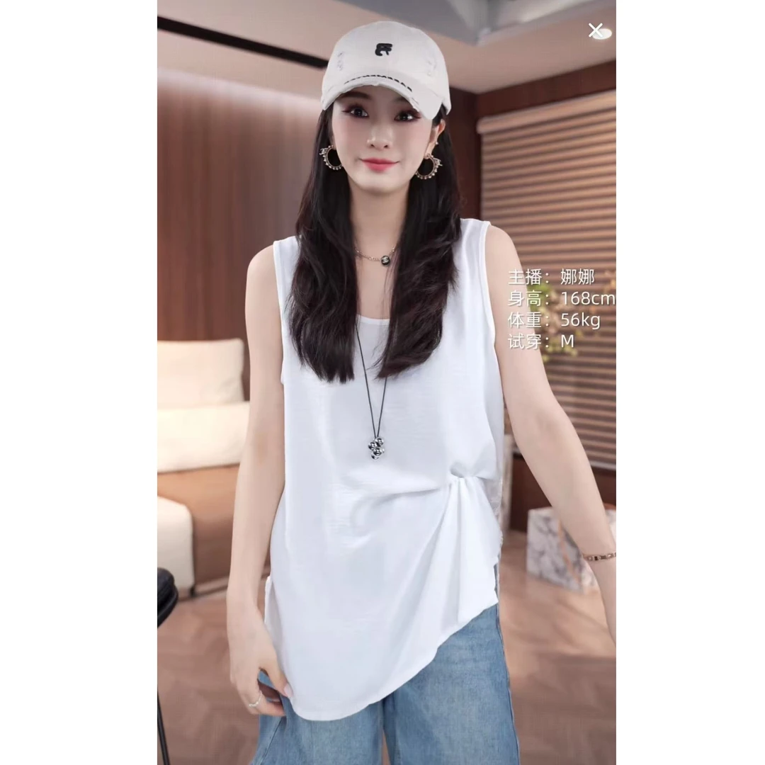 【MN】设计感背后蕾丝拼接打底背心女时尚百搭美背女士气质6682