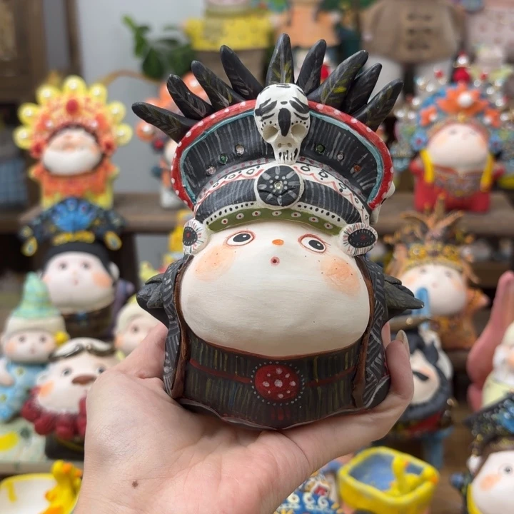 摆件手捏陶艺摆件