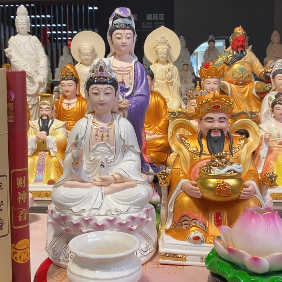 摆件陶*️**观音 财神 莲花灯 香炉