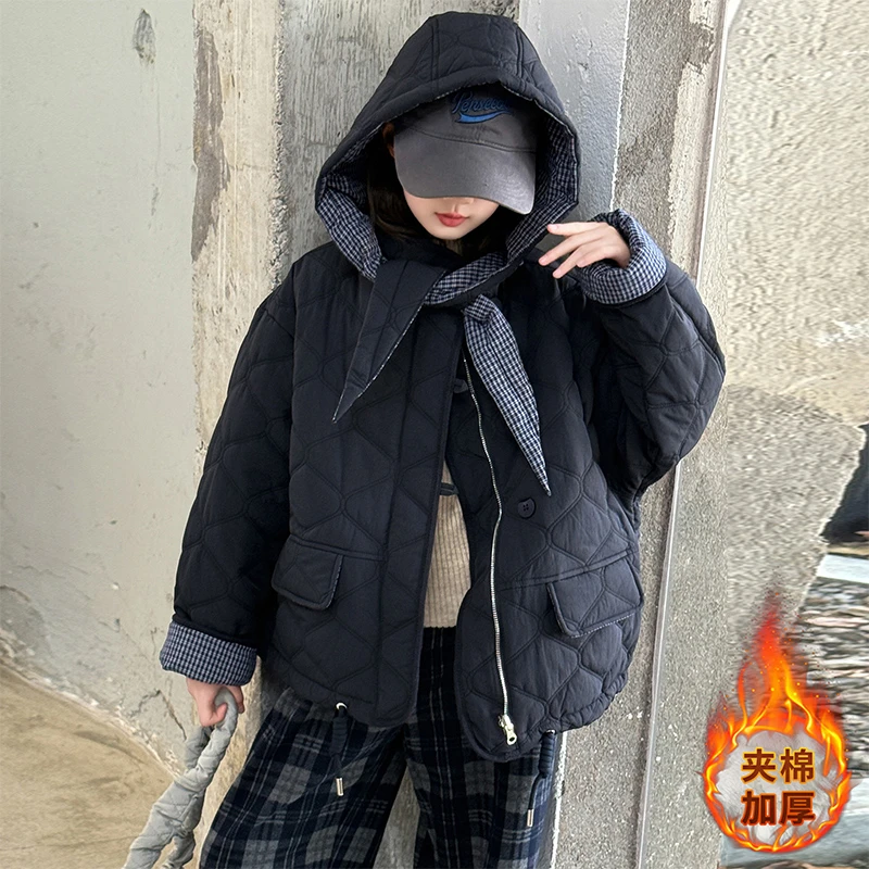 女童外套2025新款秋冬款儿童洋气超好看夹棉加厚女孩冬装时髦棉服