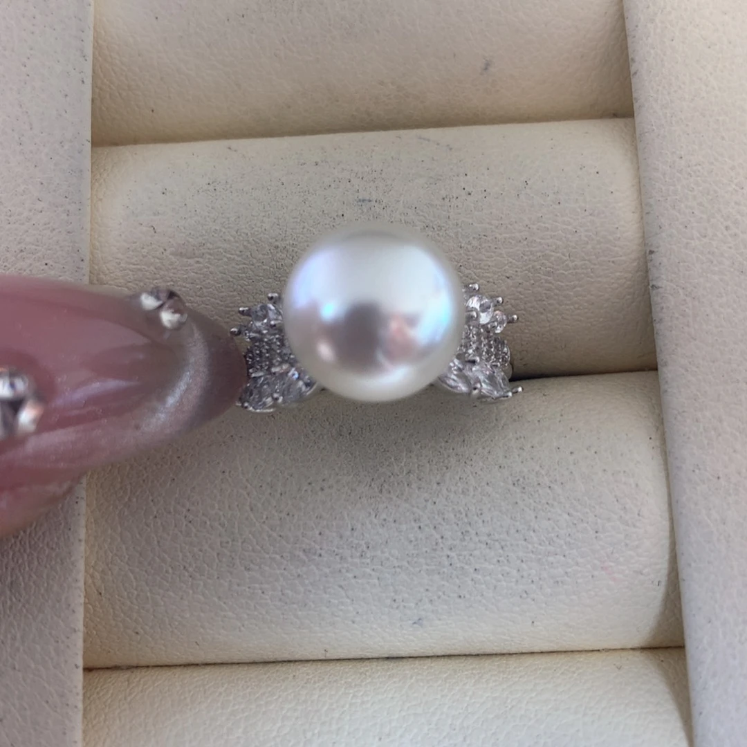 海水珍珠戒指银S925镶嵌