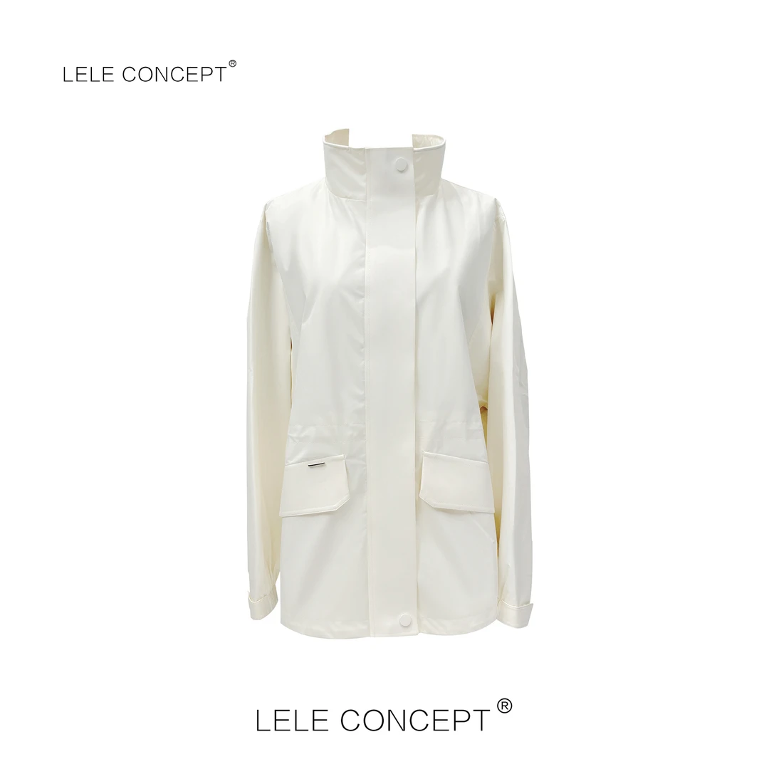 LELE CONCEPT丨中款收腰立领风衣外套Y0521