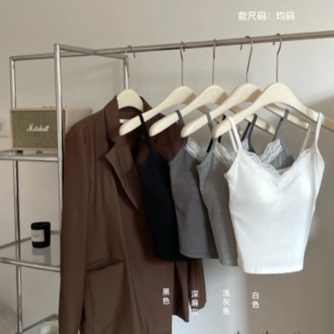 法式云感棉蕾丝吊带