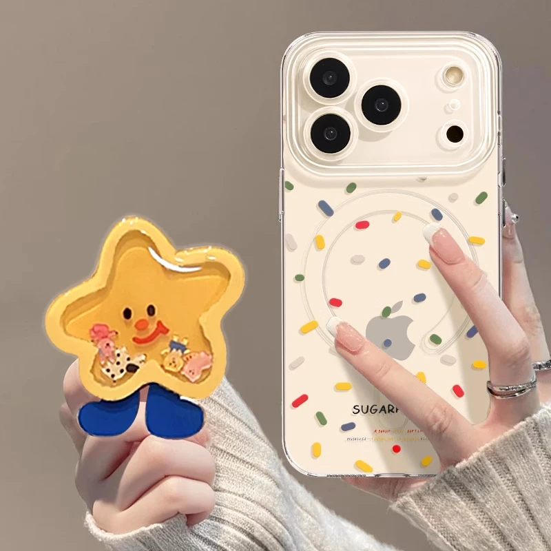 彩色波点苹果17promax手机壳iphone17磁吸17pro带支架Air外壳16