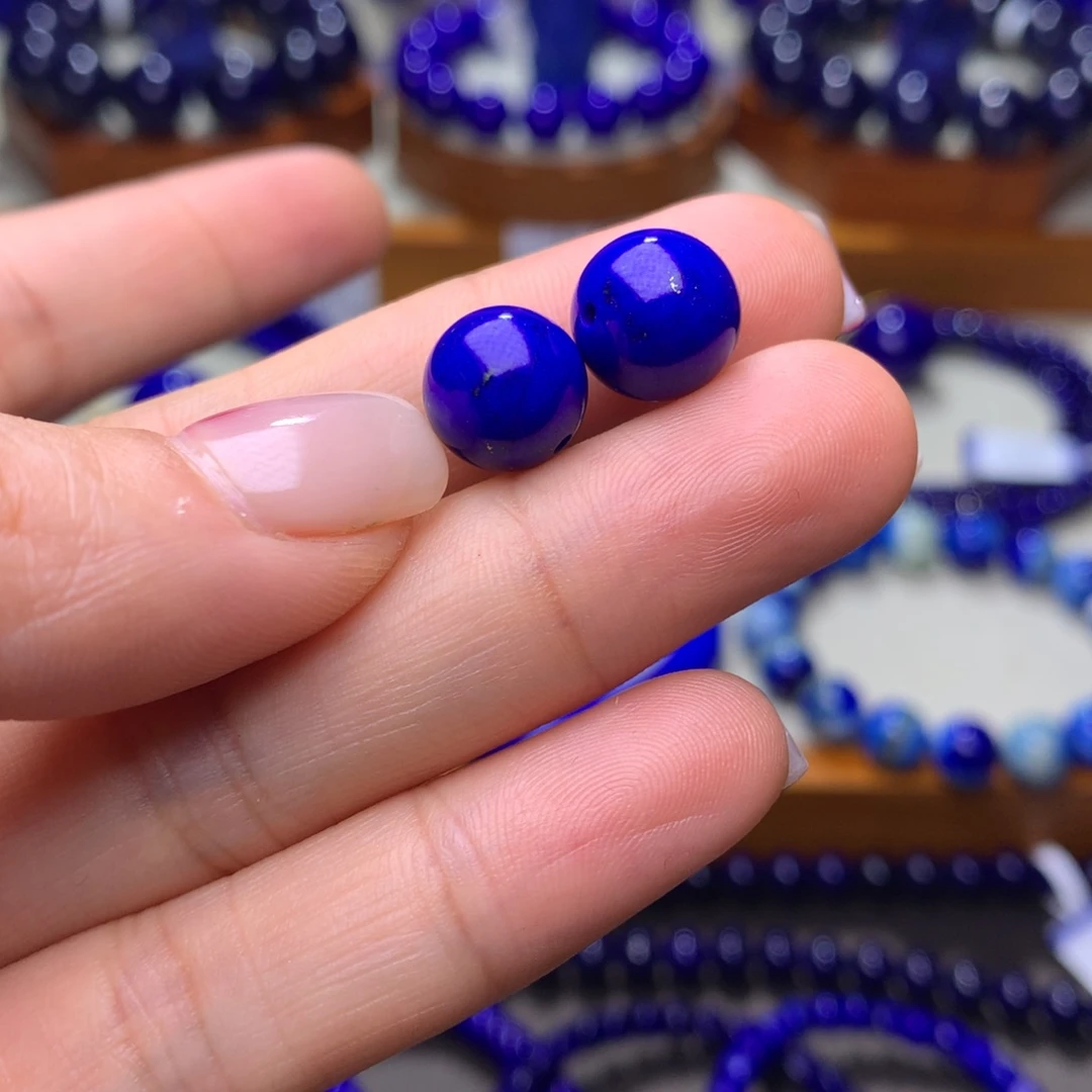 青金石单珠未镶嵌久**金