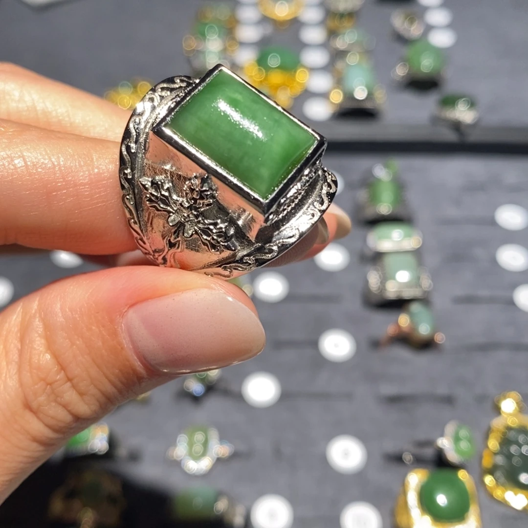 和田玉（碧玉）未镶嵌戒指