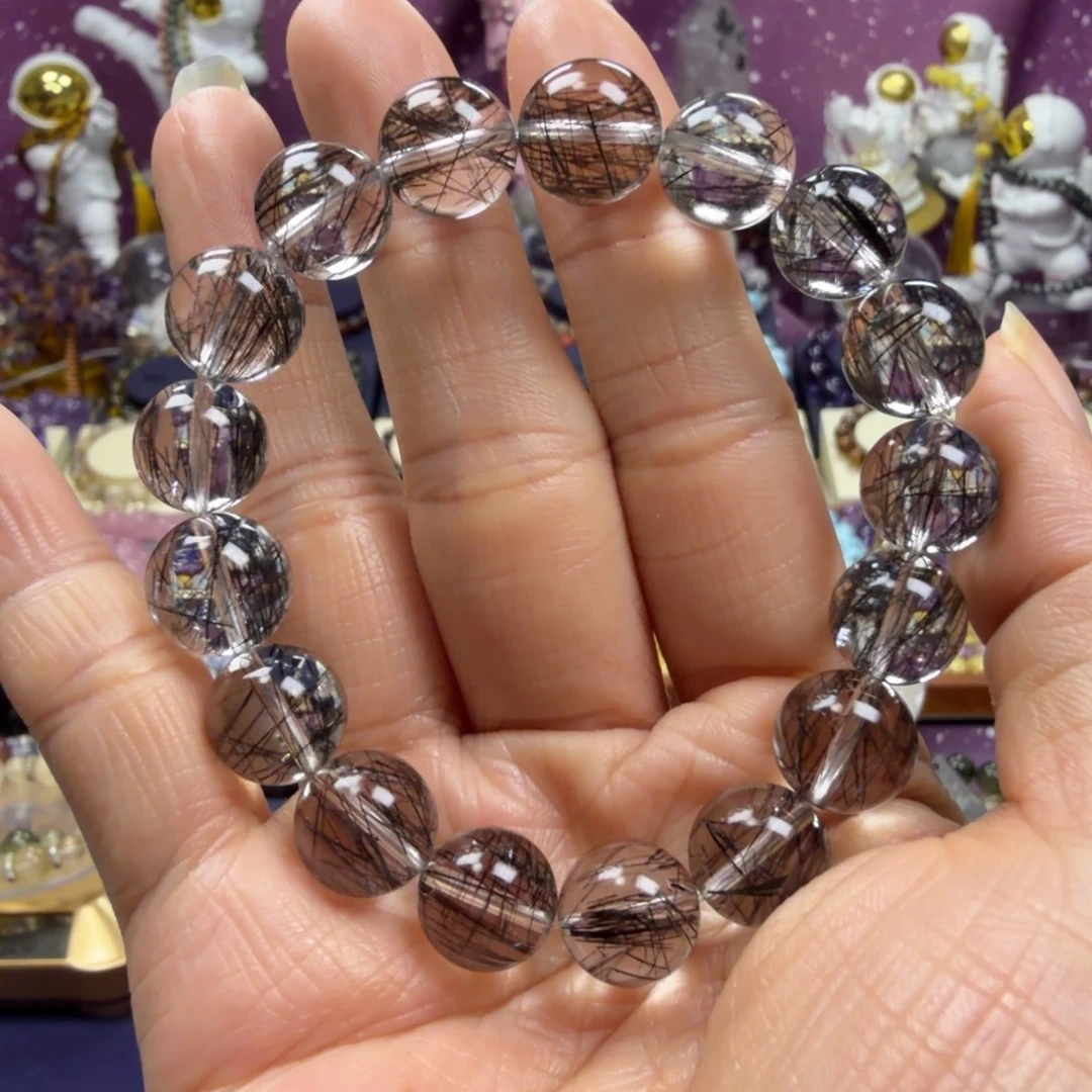 未镶嵌水晶手串黑发晶手串