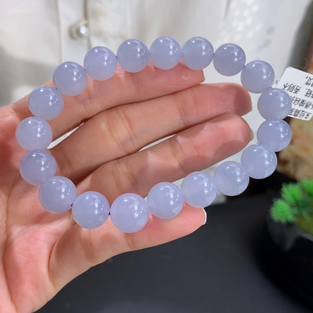 翡翠未镶嵌手串卡10冰胶蓝紫手串