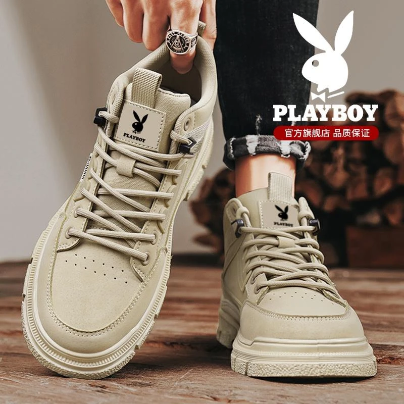 花花公子男鞋2025冬季新款复古英伦风工装鞋工作户外登山马丁靴男