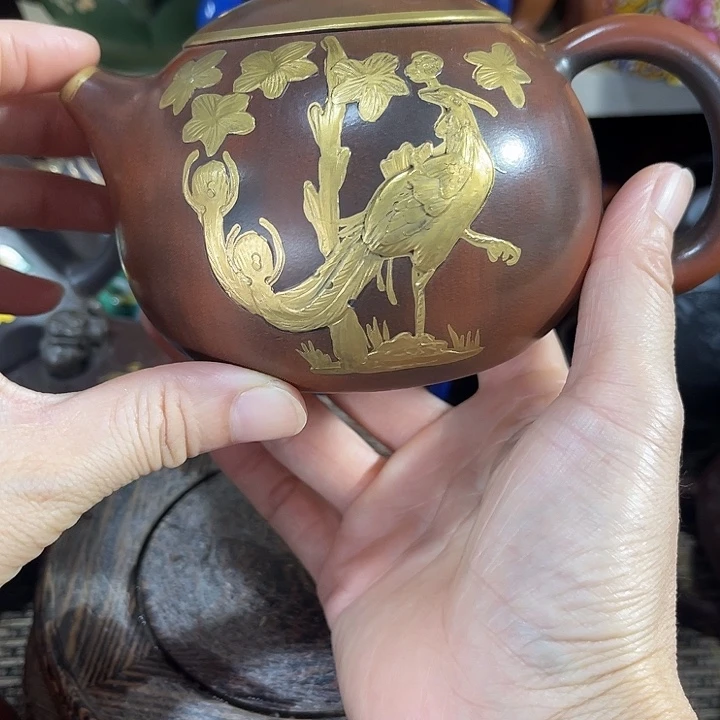王***海茶壶紫泥原矿泥料手工制作的一把紫砂壶