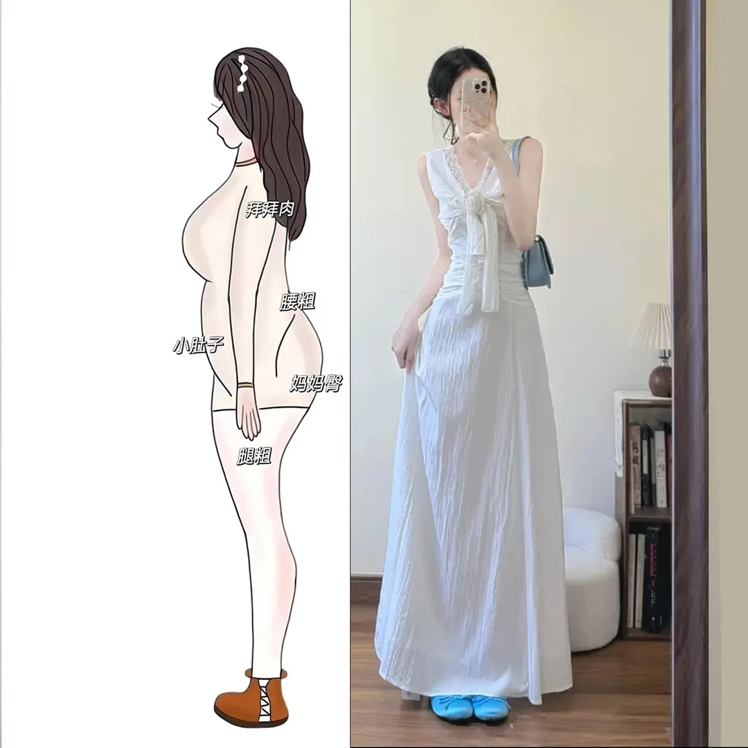 法式白色无袖连衣裙2025新款今年流行爆款大码微胖mm设计感长裙子