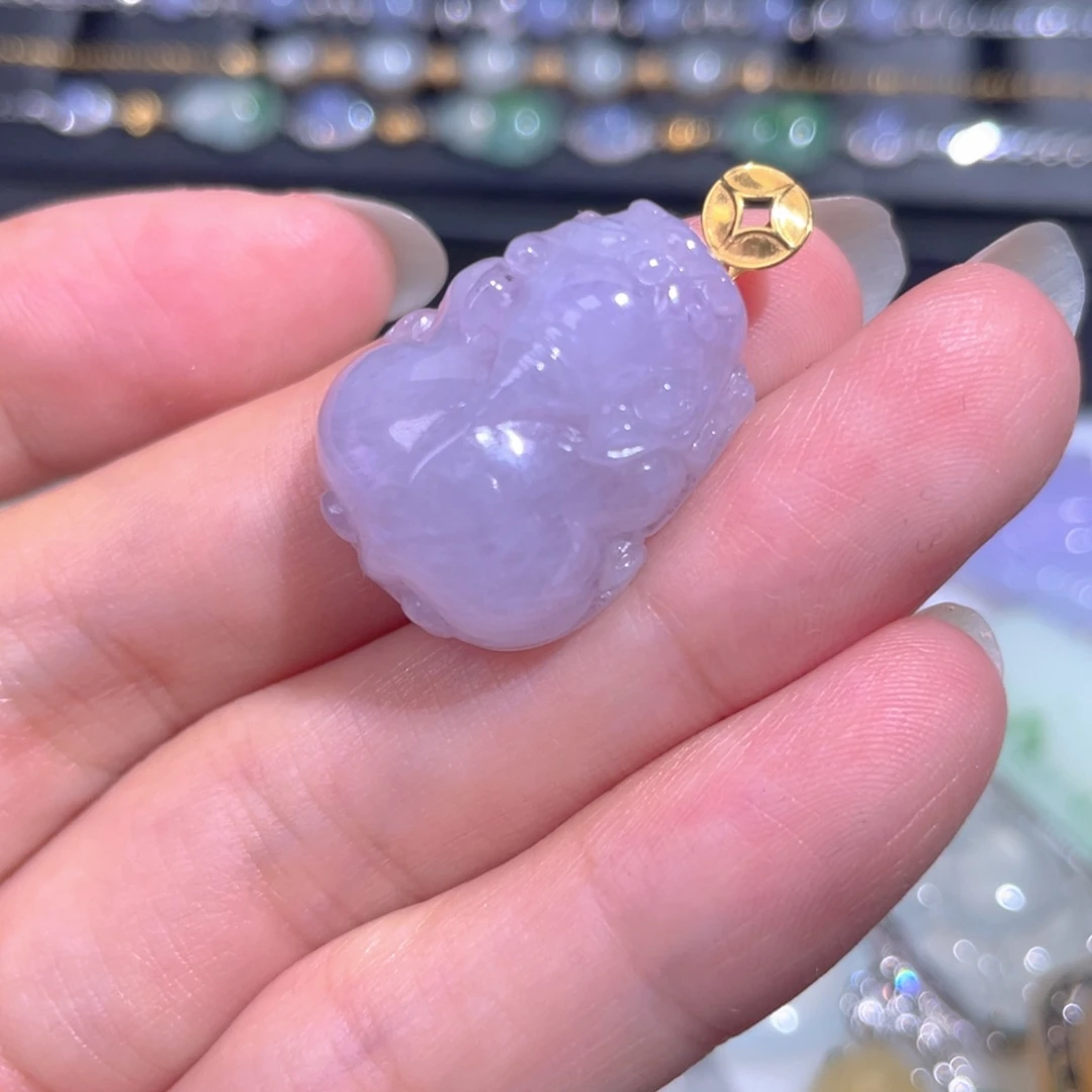 颈饰18K金镶嵌翡翠翡翠