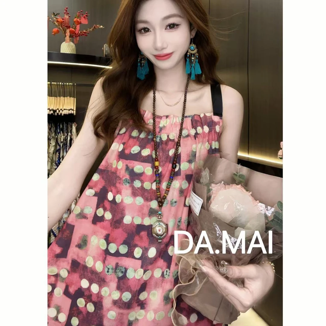 DA.MAI-2025女款轻奢宽松长裙春夏缎料无袖气质时尚连衣裙