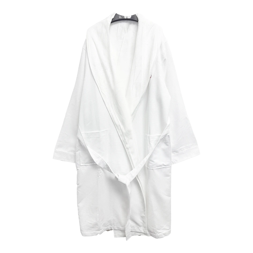 4616#白色休闲舒适浴袍