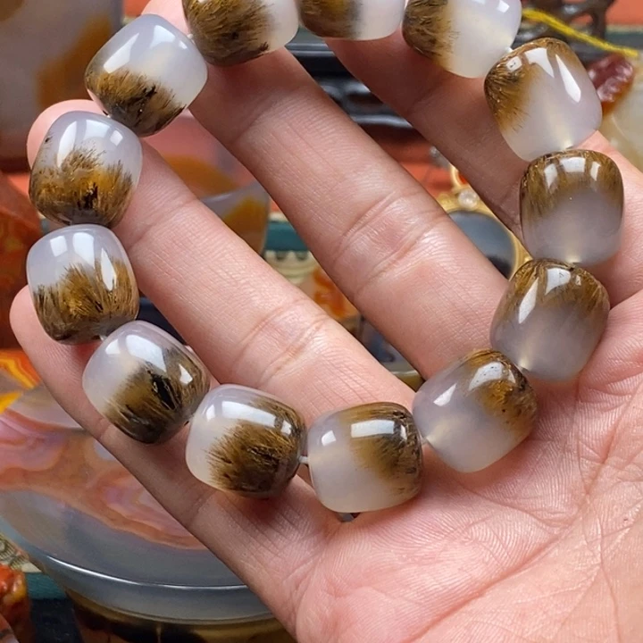 用***9玛瑙/玉髓未镶嵌手链