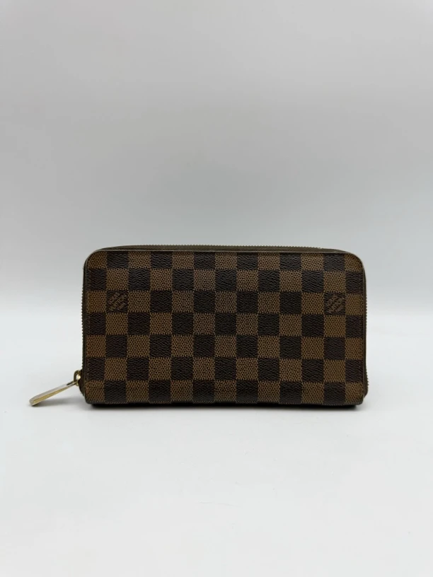 95新 LouisVuitton/路易威登 棕棋盘格zippy长款钱包、全开式钱夹