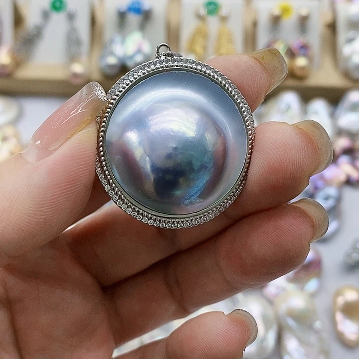 银S925镶嵌淡水珍珠耳饰✨****✨