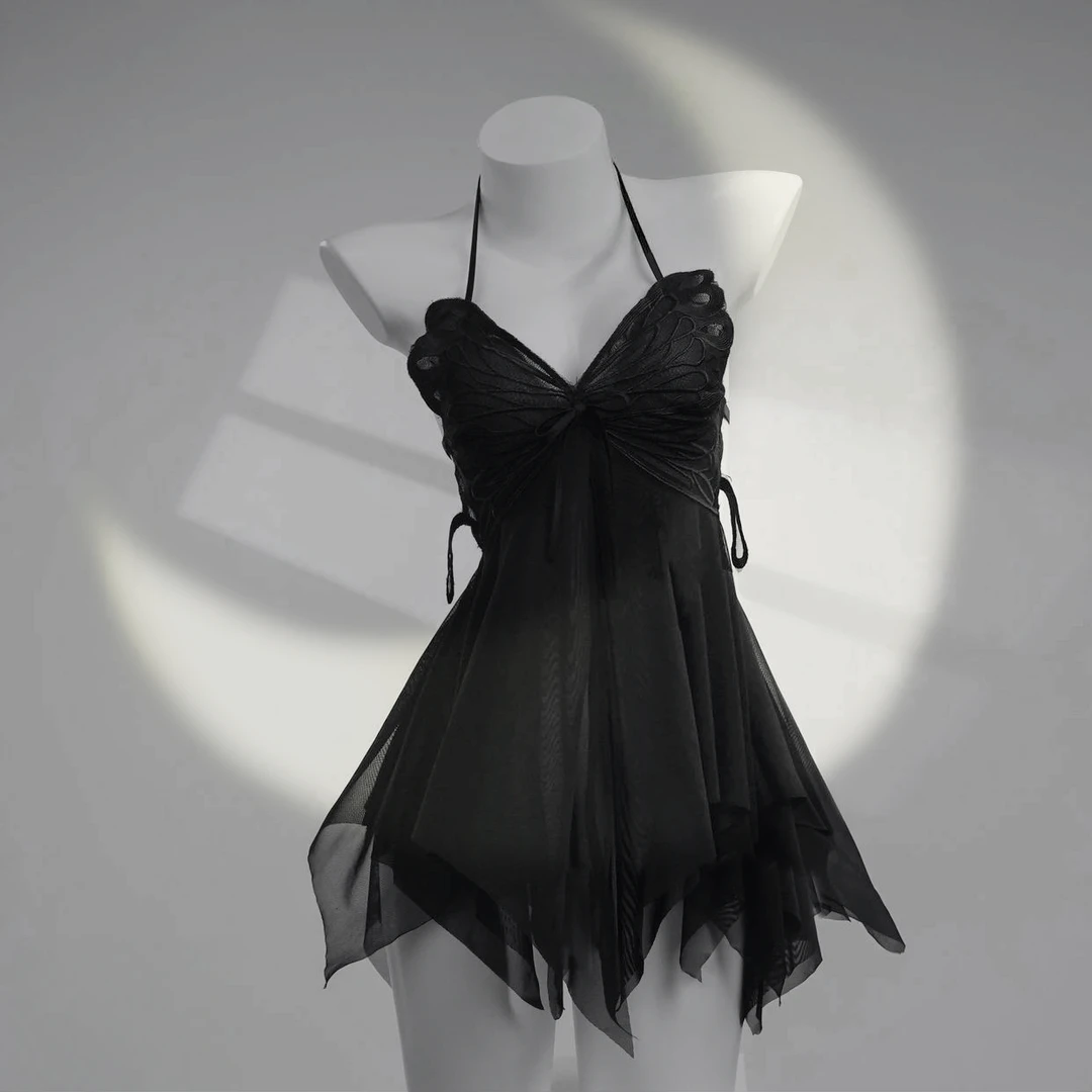 【1号链接】夏季薄款通透纯欲网红吊带露背睡裙短款火辣NO退NO换