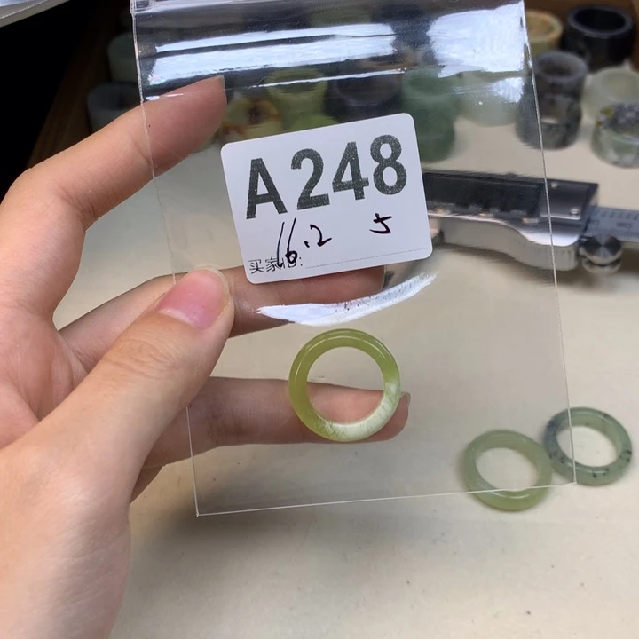 心***田蛇纹石玉合金天然岫玉戒指戒圈