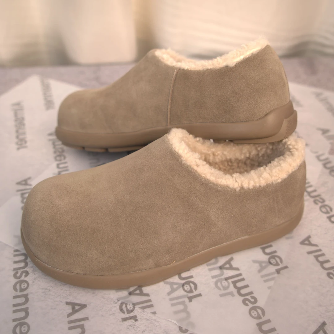 【爆款全包动态防水小土豆】桑坡真皮毛勃肯鞋软底加绒保暖棉一脚蹬