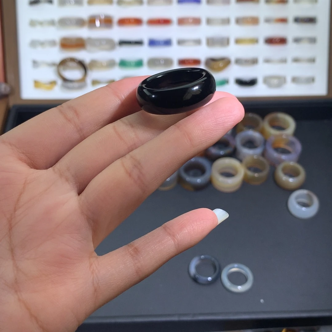 玛瑙/玉髓戒指未镶嵌欧*20码不退换