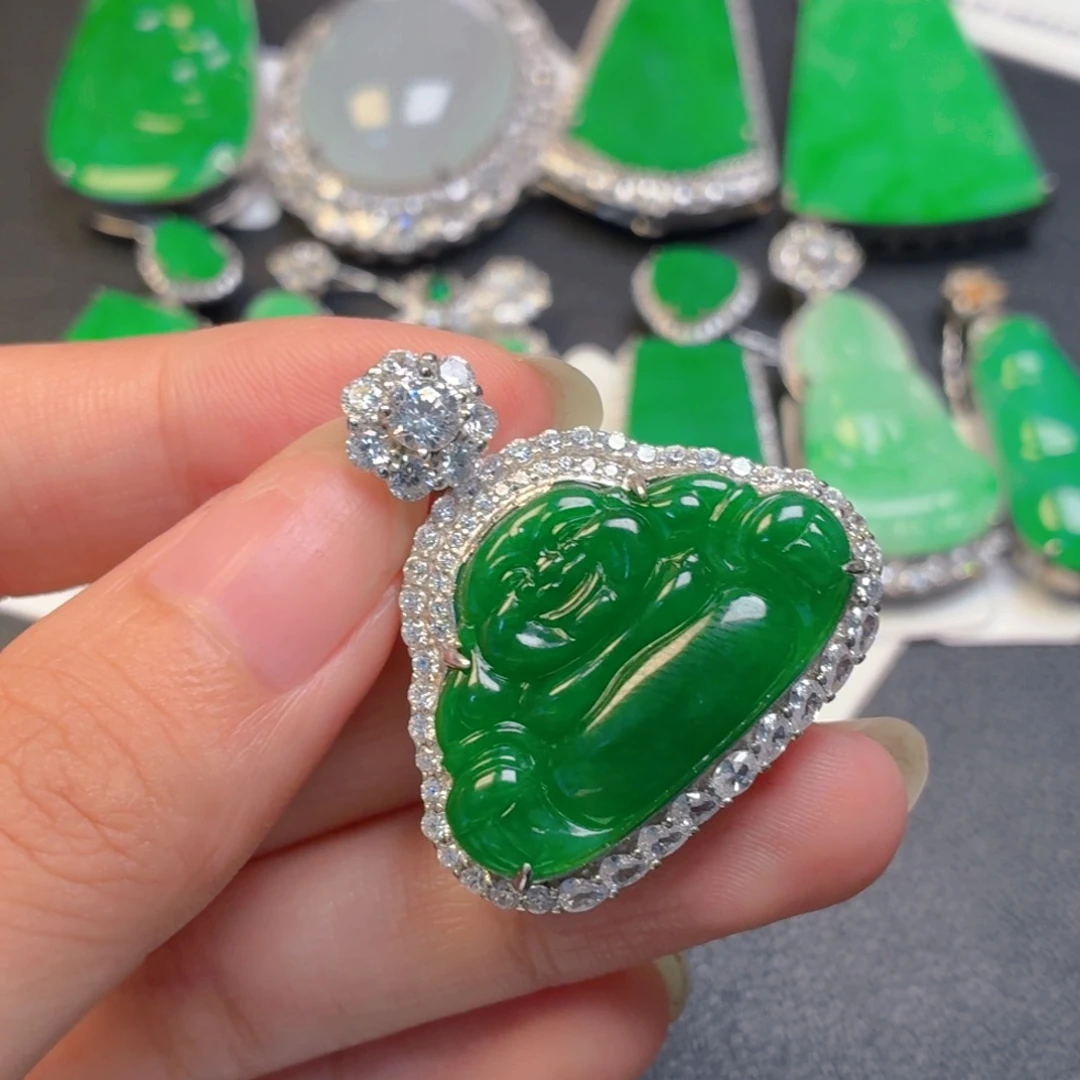 翡翠银S925镶嵌颈饰