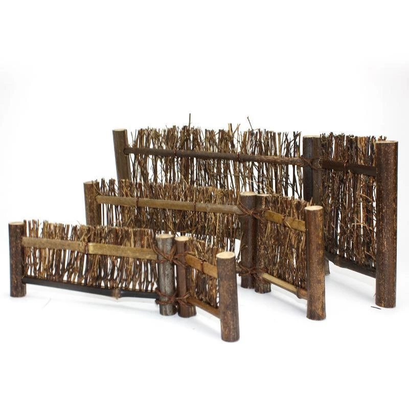 紫竹小篱笆 摆件日式刺身摆件 茶具摆件 小围栏拍照道具迷你屏风