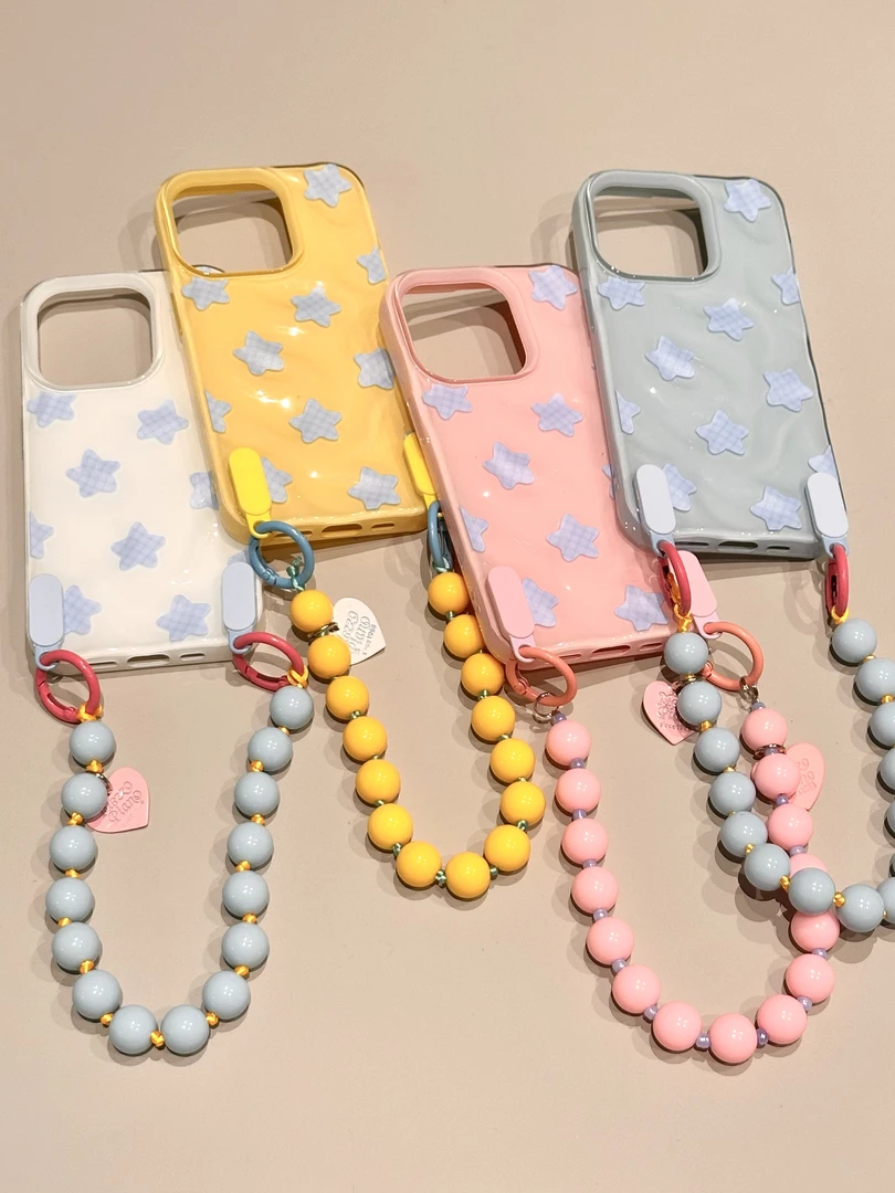 【壳来壳趣】满屏星星褶皱壳适用苹果16/15/14/13全包防摔手机壳