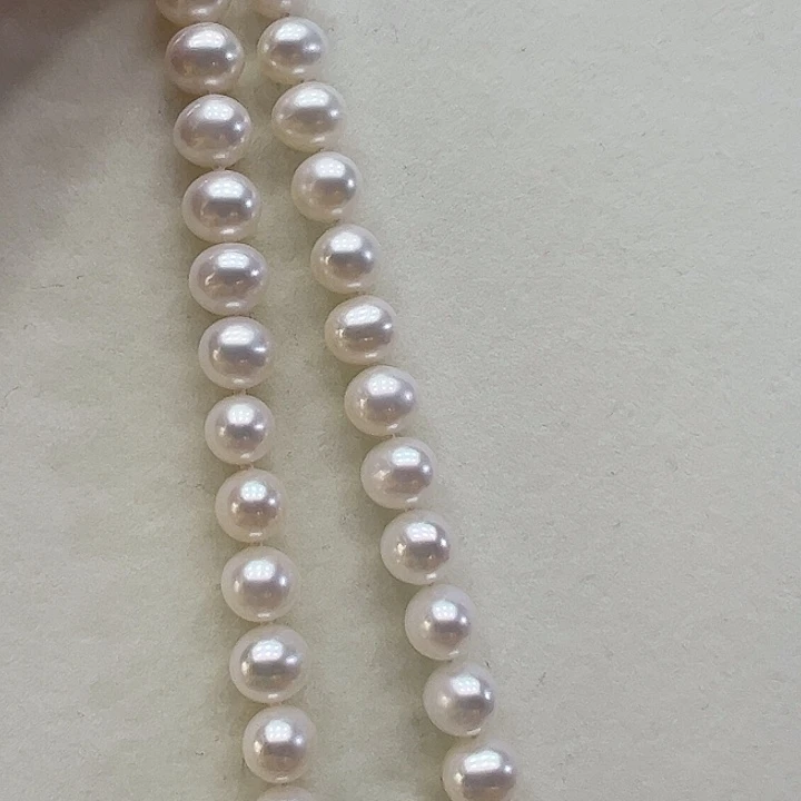 银S925镶嵌颈饰淡水珍珠➕9-10高品极光冷白