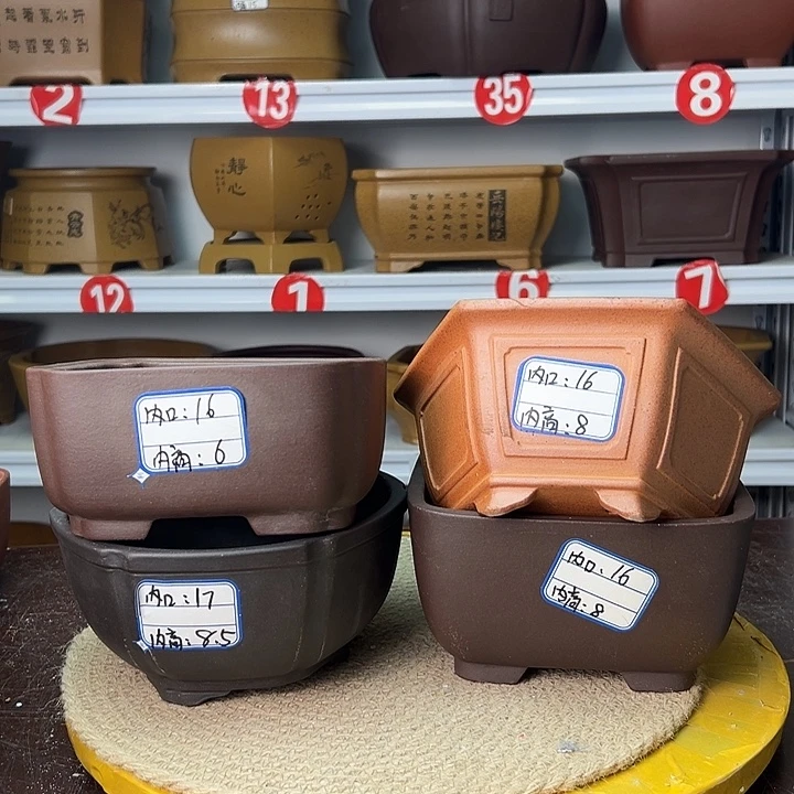 紫砂花盆你在一起