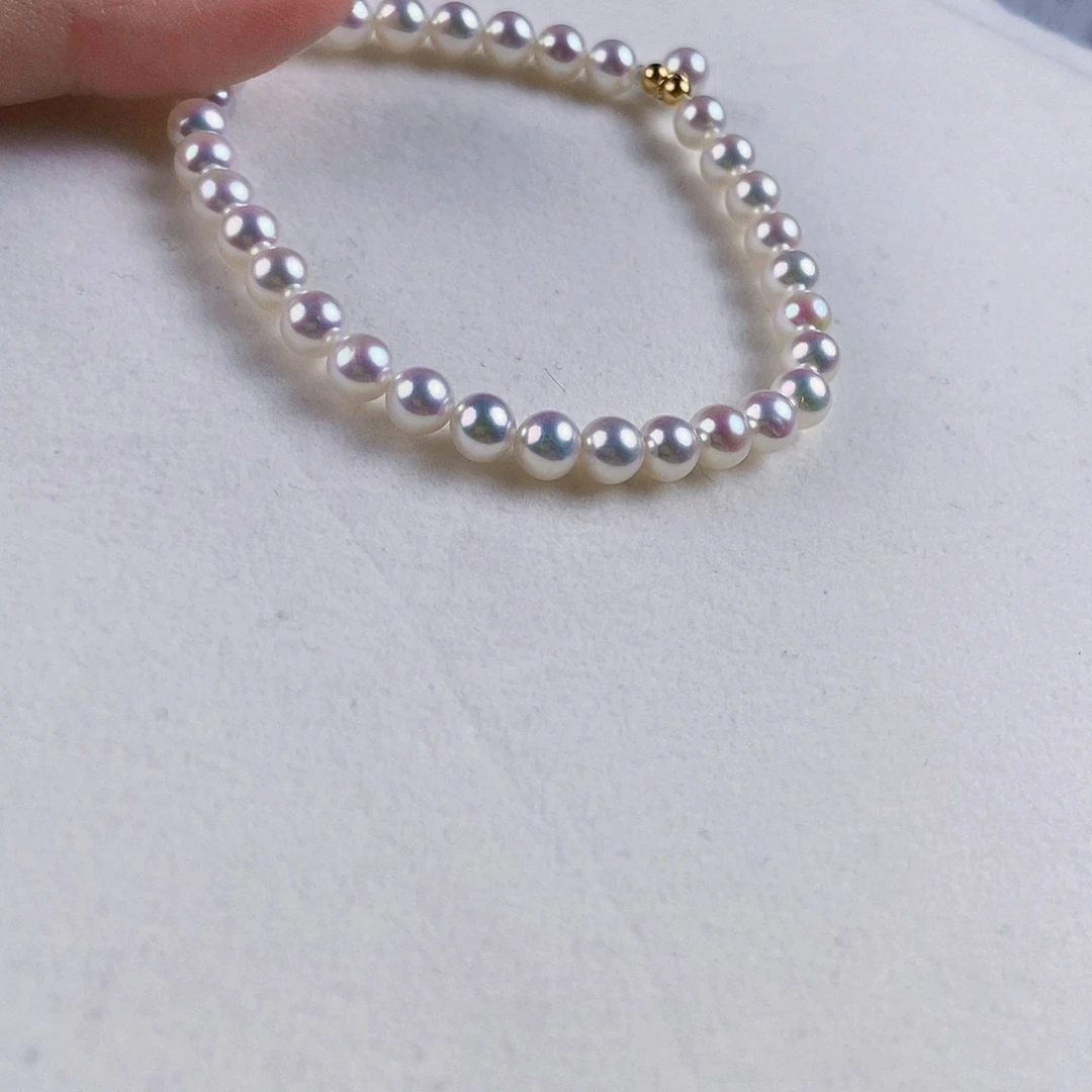 淡水珍珠手绳18K金镶嵌