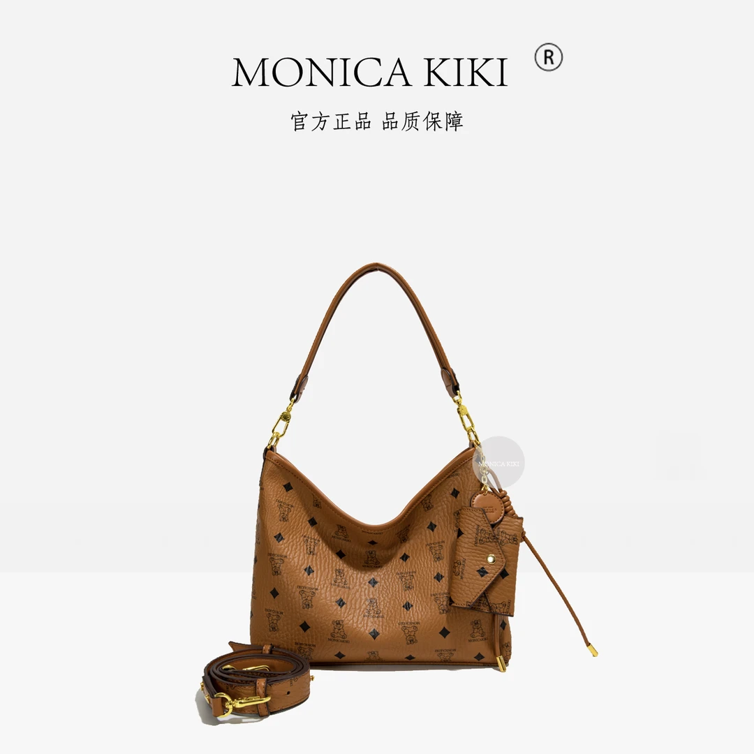 超火2025新款女士印花单肩包腋下包满印小熊可爱包购物袋托特包