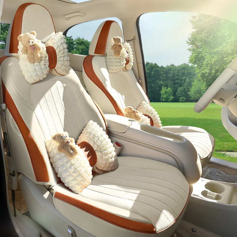 新款专车定制欧拉好猫亚麻汽车座垫四季