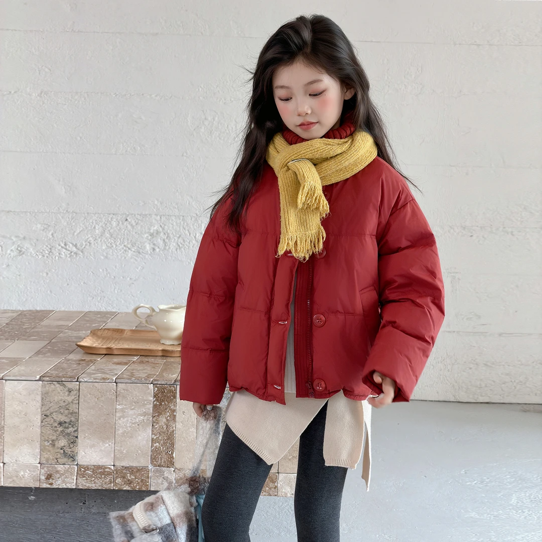 女童加厚保暖棉服2026新款女孩冬季韩版立领棉衣儿童洋气时髦外套