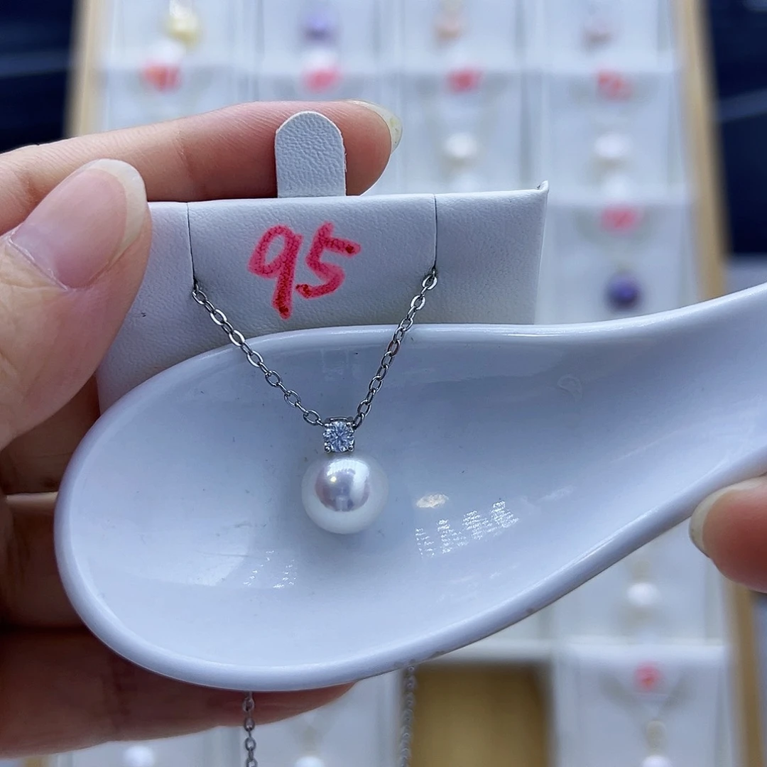 淡水珍珠银S925镶嵌吊坠(不含链)