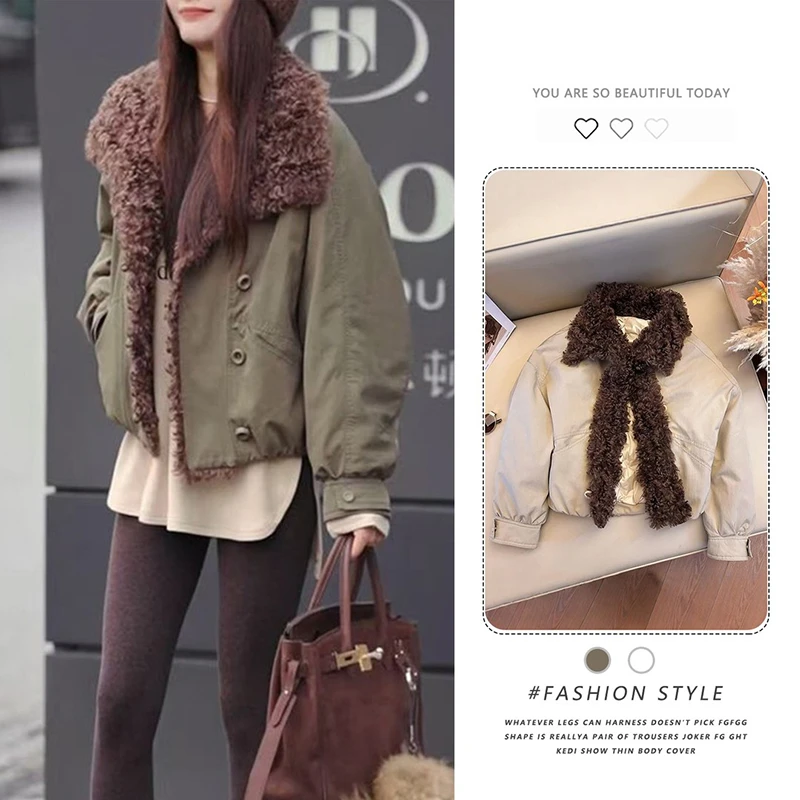 2025冬季新款韩版复古皮毛一体厚外套女慵懒风羊羔绒夹克外搭上衣