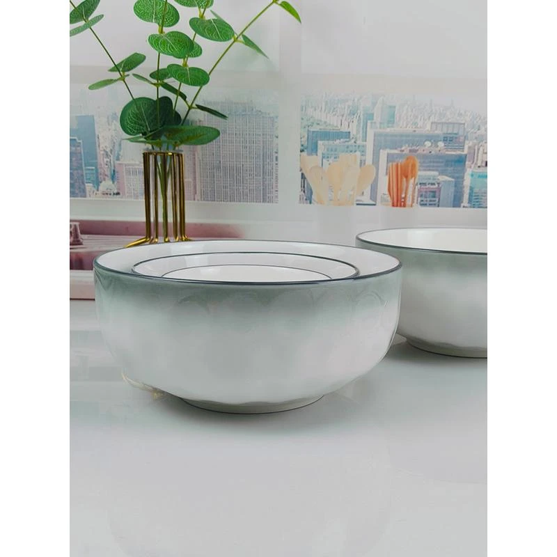 陶瓷汤碗家用2025新款8英寸大碗高档精致盛汤装汤碗釉下彩高级感